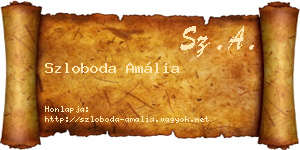Szloboda Amália névjegykártya